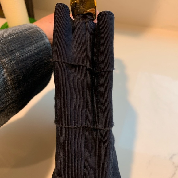 Navy blue Ferragamo fabric bag with beautiful gold signature handle. - Picture 5 of 14